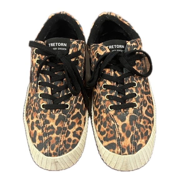 Tretorn Nylite Leopard-Printed Sneakers - Size 6.5 - Picture 3 of 10